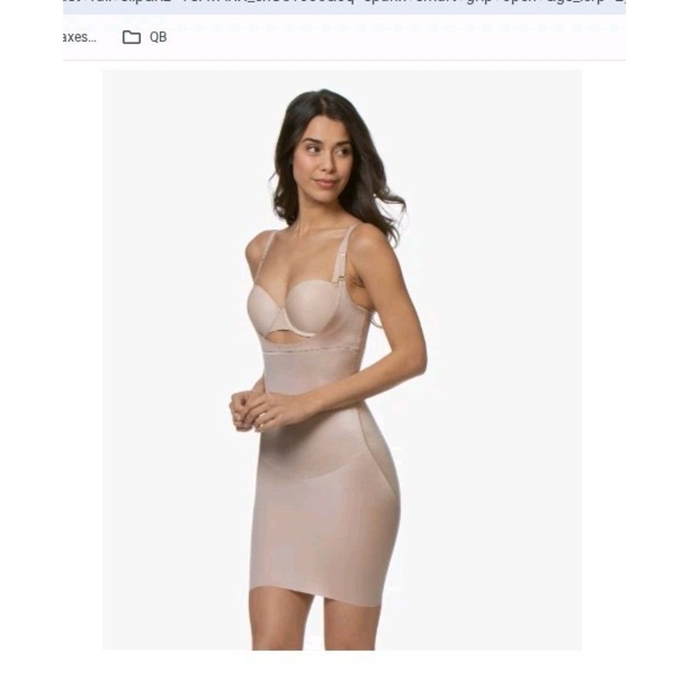 NWT $88 Spanx Shape Smart Grip Open Bust Full Slip Nude XL Get A Grip 10178R
